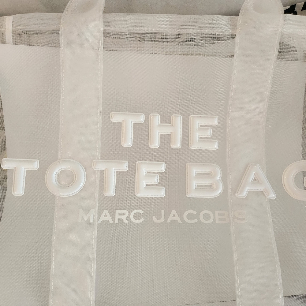 Marc Jacobs The Large Mesh Tote Bag White Authentic With Dust Bag NWT - Picture 9 of 16